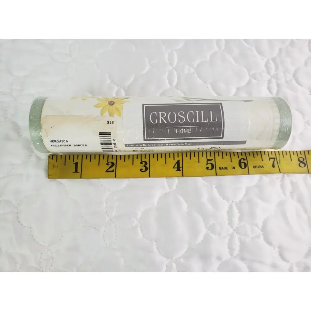 RARE Y2K Croscill Wallpaper Border Veronica 5 Yards Floral Wildflowers Lot of 6